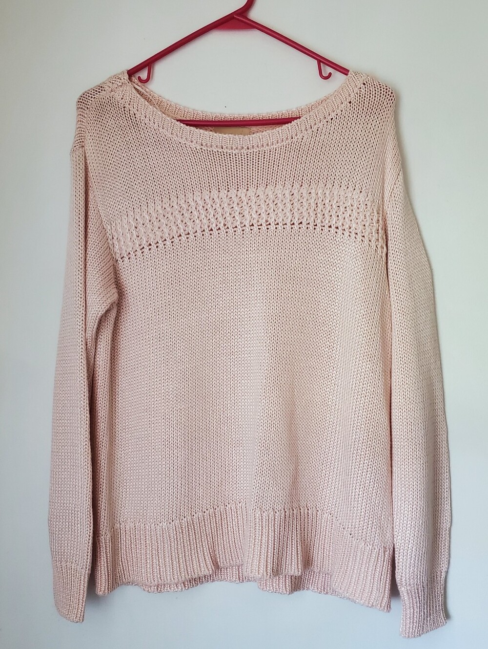 Elie Tahari Womens Knit Sweater Size M Relaxed Ribbed Coastal Grandma Feminine